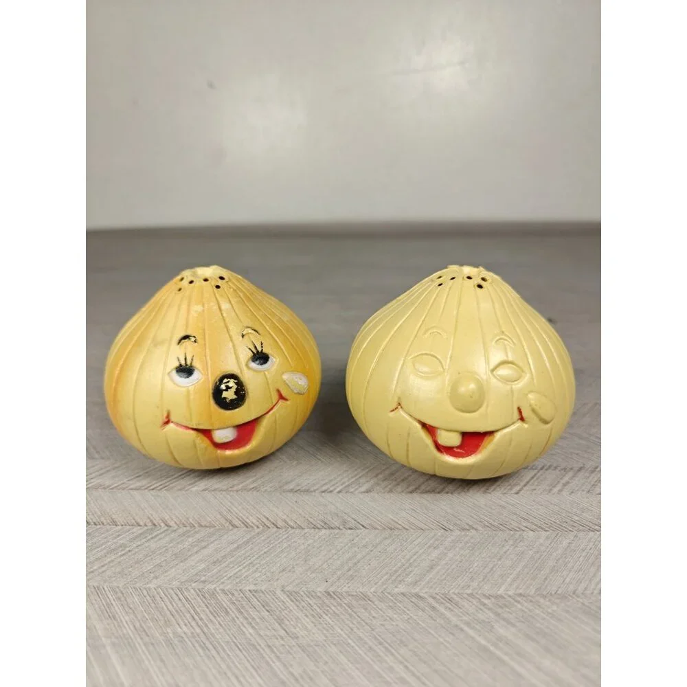 Vintage 1980 Holt Howard Style Onion Head Refrigerator Baking Soda Holders